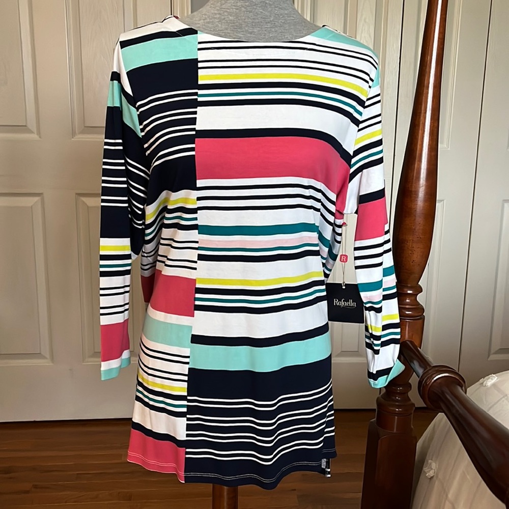 NWT Rafaella All Lined Up Blouse, size XL